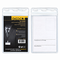 Set 10 Bucati, Ecuson Vertical Scholz 70x105 mm, Suport ID Card Transparent 250 microni, Badge Protectie Legitimatie, Port Ecuson pentru Conferinte, Evenimente, Birou, Organizare Personal