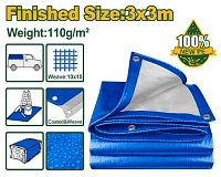 Prelată impermeabilă din PE (Ușoară) 3x3m 110g/m² JDTQ1833 Jadever
