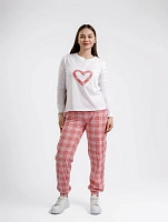 Pijama pentru dame cu imprimeu și cu mânecă lungă