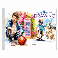 Album desen A4, Bourgeois, 40 file 100g, alb, prindere capse
