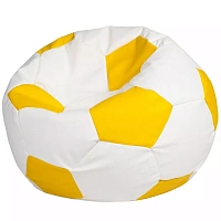 BeanBag Minge marimea S, alb cu galben din ecopiele