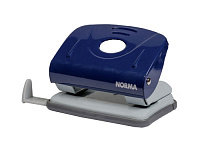 Perforator 20 file NORMA, 8cm, 2 perforatii, metalic, albastru, pentru birou si scoala