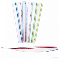 Rigla plastic 30cm 004/6004  ARK color transparent flexibil  /24