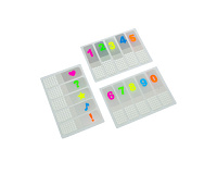 Indecsi autoadezivi transparenti cu cifre, 13x45mm, set 15 seturi x 30 file, plastic