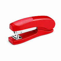 Capsator Norma, 25 file, 55 mm, rosu, compatibil capse 24/6-26/6, capsator pentru scoala si birou
