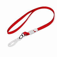 Snur ecuson rosu, set 100 buc, cu carabina din plastic, pentru legitimatii si badge-uri