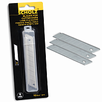 Lame cutter 9 mm Scholz, lame rezerva pentru cutit utilitar, rezerve cutter hartie carton folie, lame segmentate otel, set 10 buc
