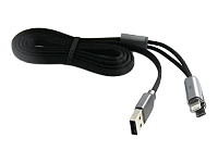 Cablu încărcare și sincronizare Remax RC-025t, Lightning, micro-USB/USB Type-A, 1m, Negru