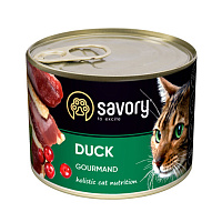 SAVORY adult gourmand duck 200G, hrană umedă cu rață pentru pisici adulte