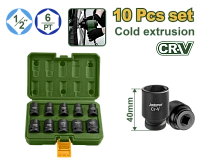 Set 10 capete tubulare de impact 1/2" scurte JDMS1D01 Jadever