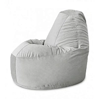 Fotoliu Bean Bag Lux din velur, culoare sura