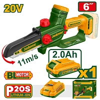 Mini ferăstrău cu lanț cu acumulator 20V 6" (15cm) + 1 ac.; Jadever