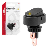03088 Intrerupator eliptic cu lumina galbena 12/24V max 30A ON/OFF BU11