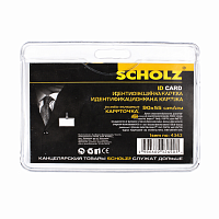 Set 10 Bucati, Ecuson Orizontal Scholz 90x55 mm, Suport ID Card Transparent, Port Legitimatie, Badge Protectie Card Identificare, Compatibil Lanyard si Clips, Ideal pentru Birou, Conferinte, Evenimente