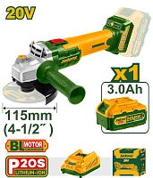 Polizor unghiular (flex) cu acumulator 20V 115mm + 1 ac.; Jadever