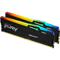 Memorie RAM Kingston FURY Beast RGB, DDR5 SDRAM, 5600 MHz, 64GB, KF556C36BBEAK2-64
