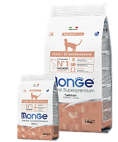 MONGE dry cat adult Salmon 1,5 kg, hrană uscată pentru pisici