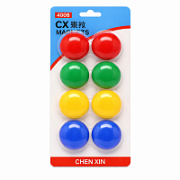 Set 8 Magneti Colorati Scholz, 40 mm, Magneti Puternici pentru Tabla Magnetica, Frigider, Birou, Scoala, Organizare Documente, Multicolor