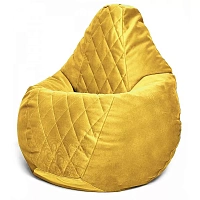 Fotoliu BeanBag din velur Maserrati "Romb", marimea "L" culoarea galbenă