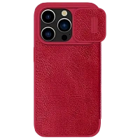 Husă tip carte Nillkin iPhone 15 Pro Max - Qin Pro, Roșu