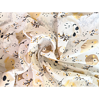 Cersaf elastic din bumbac p/u patuc, 120*60 cm, Animalute pe alb