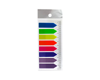 Semne de carte adezive colorate, notite adezive, tip sageata, cu rigla integrata, 12 × 44 mm, 8 culori, 160 file (8 × 20 bucati), multicolor