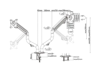 Suport birou pentru monitoare Gembird MA-DA2-02, Negru