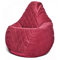 Fotoliu BeanBag din velur Maserrati "Romb", marimea "L" culoarea bordo
