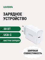 Încărcător Priză UGREEN 30W, USB-C Power Delivery 3.0 / Quick Charge 4.0, Alb