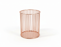 Pahar pentru pixuri metalic, rotund, aur roz (rose gold), suport creioane elegant, organizator pentru birou modern