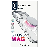 Husă Cellularline Gloss Mag - iPhone 16, Transparent