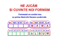 L-140 Formează un cuvânt nou cu prima literă din fiecare cuvânt dat - planşe A4