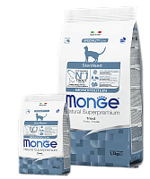 MONGE dry cat sterilised Trout 1,5 kg, hrană uscată pentru pisici sterilizate