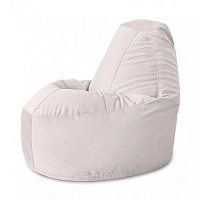 Fotoliu Bean Bag Lux din velur, culoare vanil