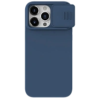 Husă Nillkin iPhone 15 Pro Max, CamShield Silky Silicone, Albastru Marin