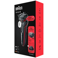 Aparat de ras electric Braun Series 5, Negru/Rosu