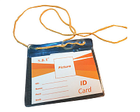 Set 10 Bucati, Ecuson Orizontal 100x70 mm cu Siret, Suport ID Card Transparent, Badge Legitimatie pentru Birou, Conferinte, Evenimente, Organizare Personal