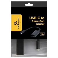Adaptor Video Cablexpert A-CM-DPF-01, Type-C - DisplayPort (F), 0,15m, Negru
