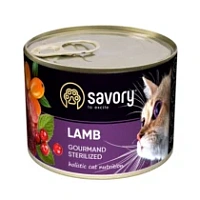 SAVORY adult Sterilised lamb 200G, hrană umedă cu miel pentru pisici adulte sterilizate