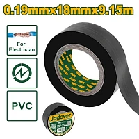 Bandă izolatoare din PVC 0.19mmx18mmx9.15m Negru Jadever JDPN1101