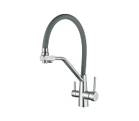 Baterie de bucătărie WEZER INX4A-08 – pipă flexibilă din silicon Ø35 (satin/gri)