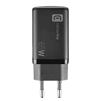 Încărcător Cellularline Wall Charger GAN, 3 Ports, 65W, Negru
