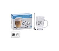 Set de căni 2buc 300ml pentru macchiato + 2 linguri (51421)