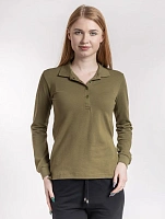 Tricou polo cu mânecă lungă damă verde uniton