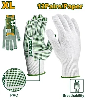 Mănuși tricotate din bumbac cu puncte PVC XL Jadever JDKG1801