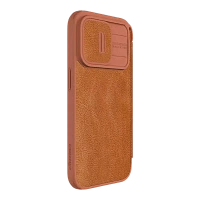 Husă tip carte Nillkin iPhone 15 Pro - Qin Pro, Maro