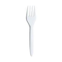 Furculita plastic alba 20 cm, reutilizabila, PP ergonomica, catering / HoReCa – NovaGreen