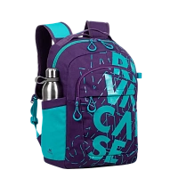 Rucsac zilnic RivaCase Heide, 15.6", Poliester, Violet/Acvamarin