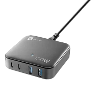 Încărcător Cellularline Wall Charger GAN, 4 Ports, 100W, 100W, Negru