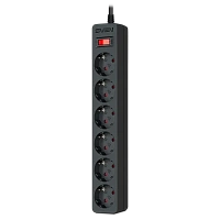 Prelungitor electric SVEN SF-06E, 6 Prize, 3m, Negru